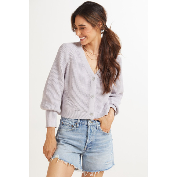 525 AMERICA FOR EVEREVE NWT Brooke Balloon Sleeve Knit Cardigan // L - Picture 1 of 13